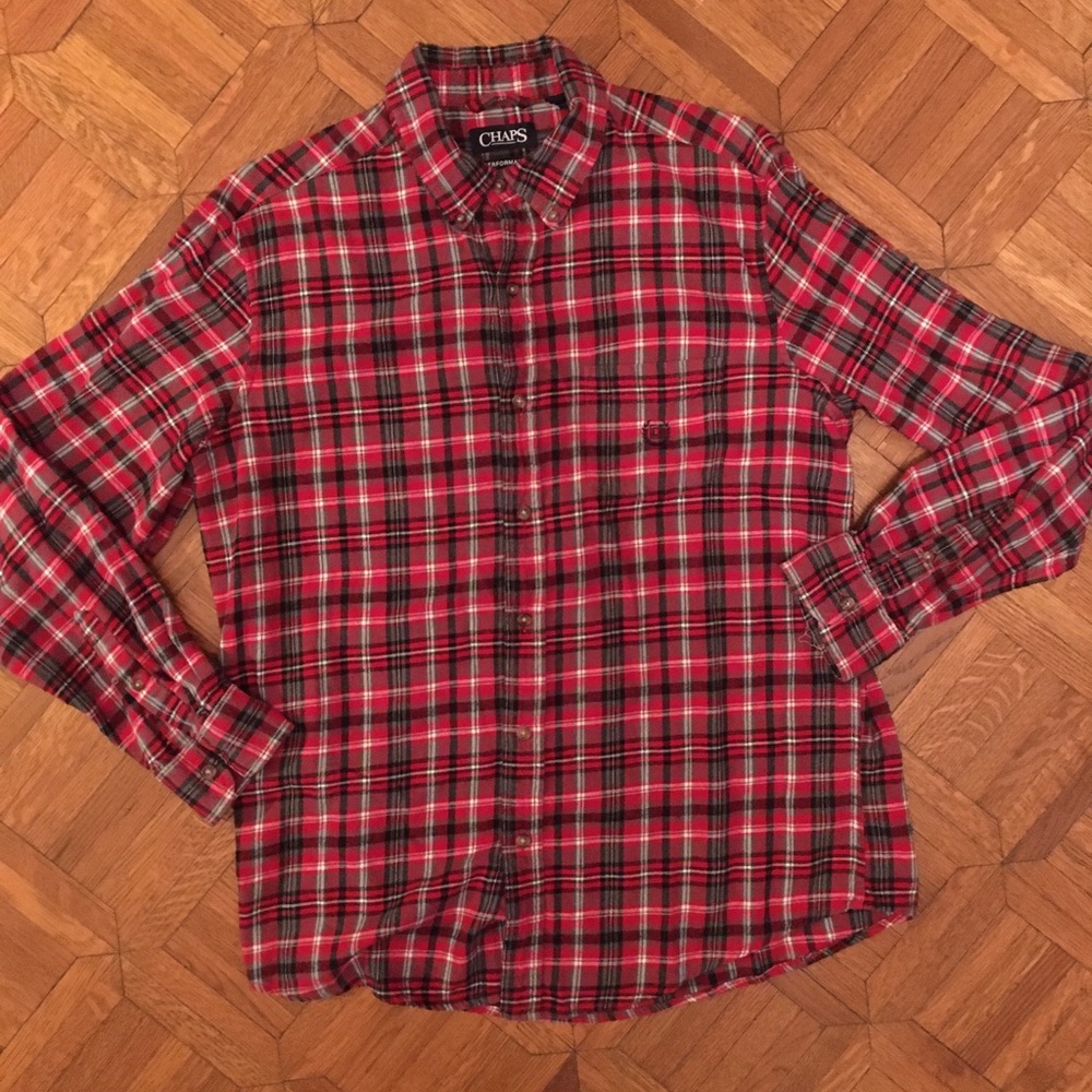 CHAPS Ralph Lauren Button Down Flannel L